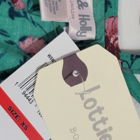 Lottie & Holly B.O.G Collective Green Floral Ruffle Dress Women's Size Large NWT - Picture 4 of 9